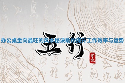办公桌坐向最旺的风水秘诀助你提 ⚡ 升工作效 🤓 率与运势