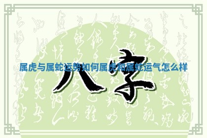 属虎与属蛇运势如何_属虎和 🤒 属蛇 🧣 运气怎么样 属虎与属蛇运势如何_属虎和 🤒 属蛇 🧣 运气怎么样