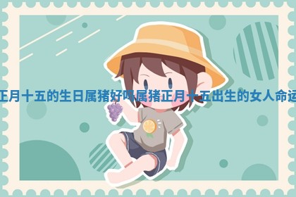 正 🌽 月十五的生日属猪好吗_属 😙 猪正月十五出生的女人命运 正 🌽 月十五的生日属猪好吗_属 😙 猪正月十五出生的女人命运
