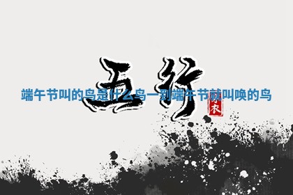 端午节叫的鸟是什么鸟 🥍 一到端午节就叫 🦍 唤的鸟